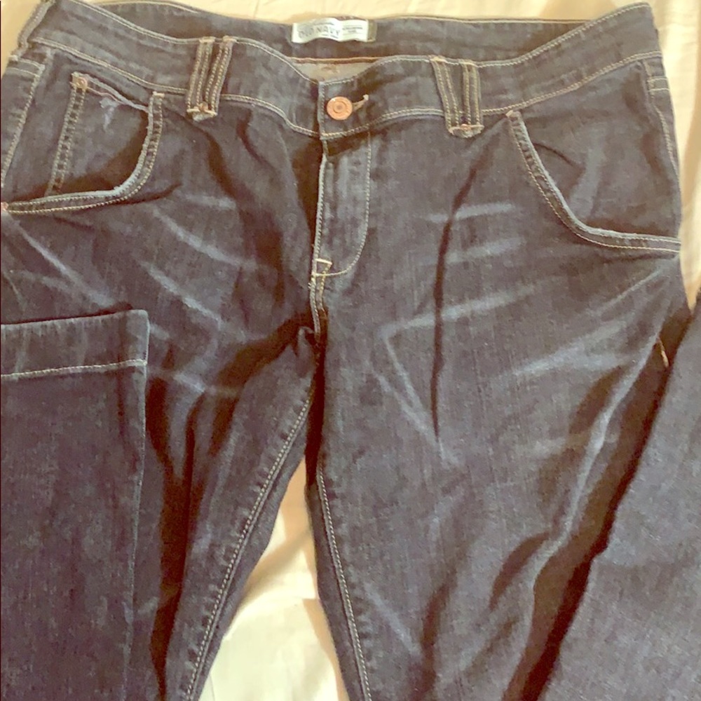 Old Navy ultra low rise flares.